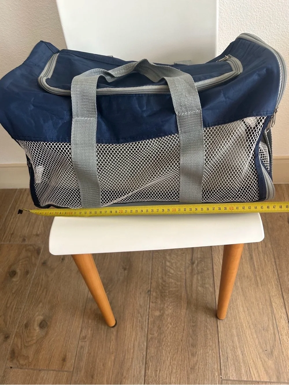 Navy Blue Pet Carrier Travel Bag with Mesh Panels